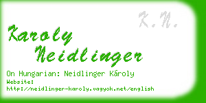 karoly neidlinger business card
